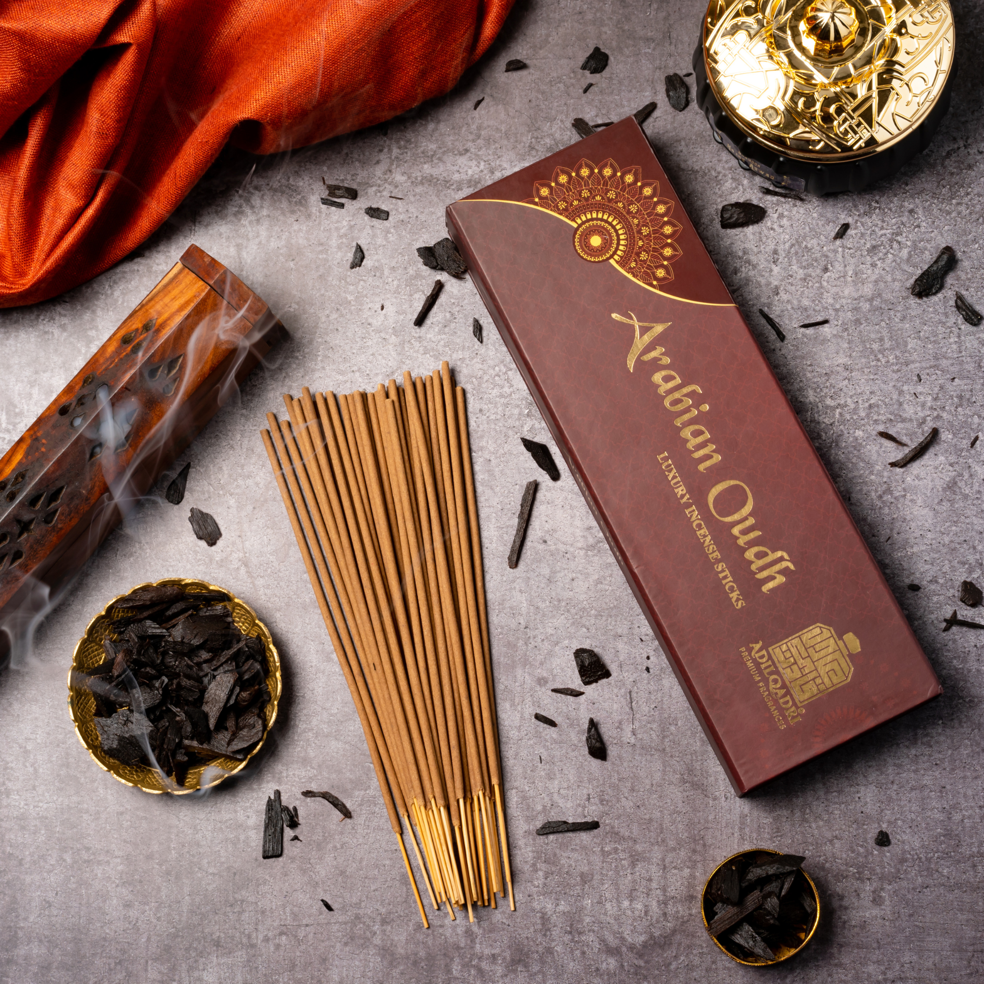 (Combo ) Adilqadri Exclusive Premium Quality Arabian Oudh & Hasnain Agarbatti ( Incense Stick ) 100 gms